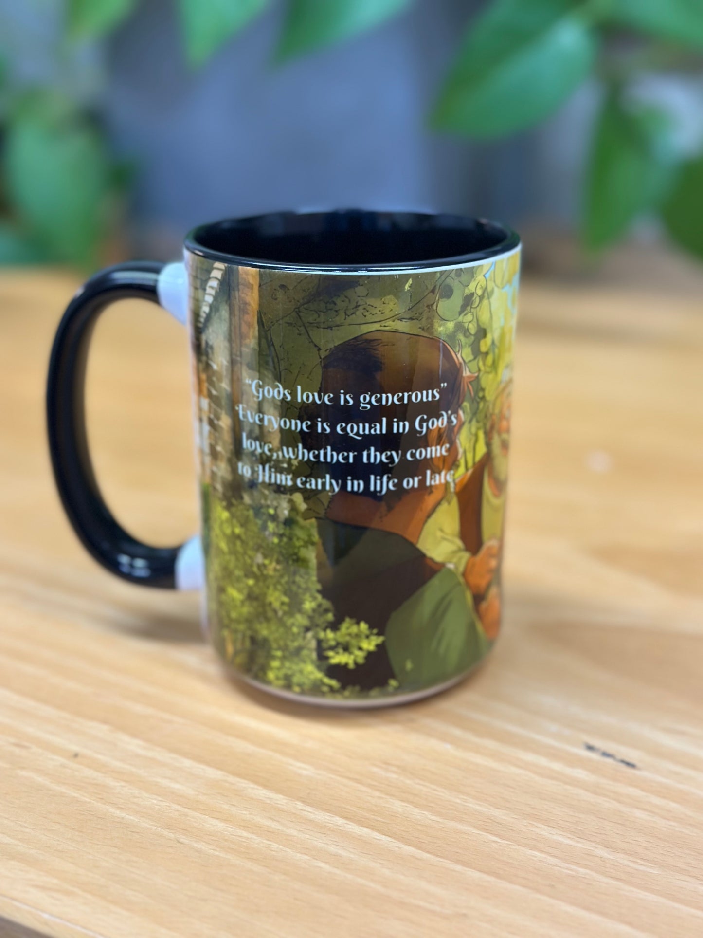 Workers in the Vineyard Parable Mug – 11oz / 15oz Full Wrap Sublimated Christian Coffee Mug – Bible Gift