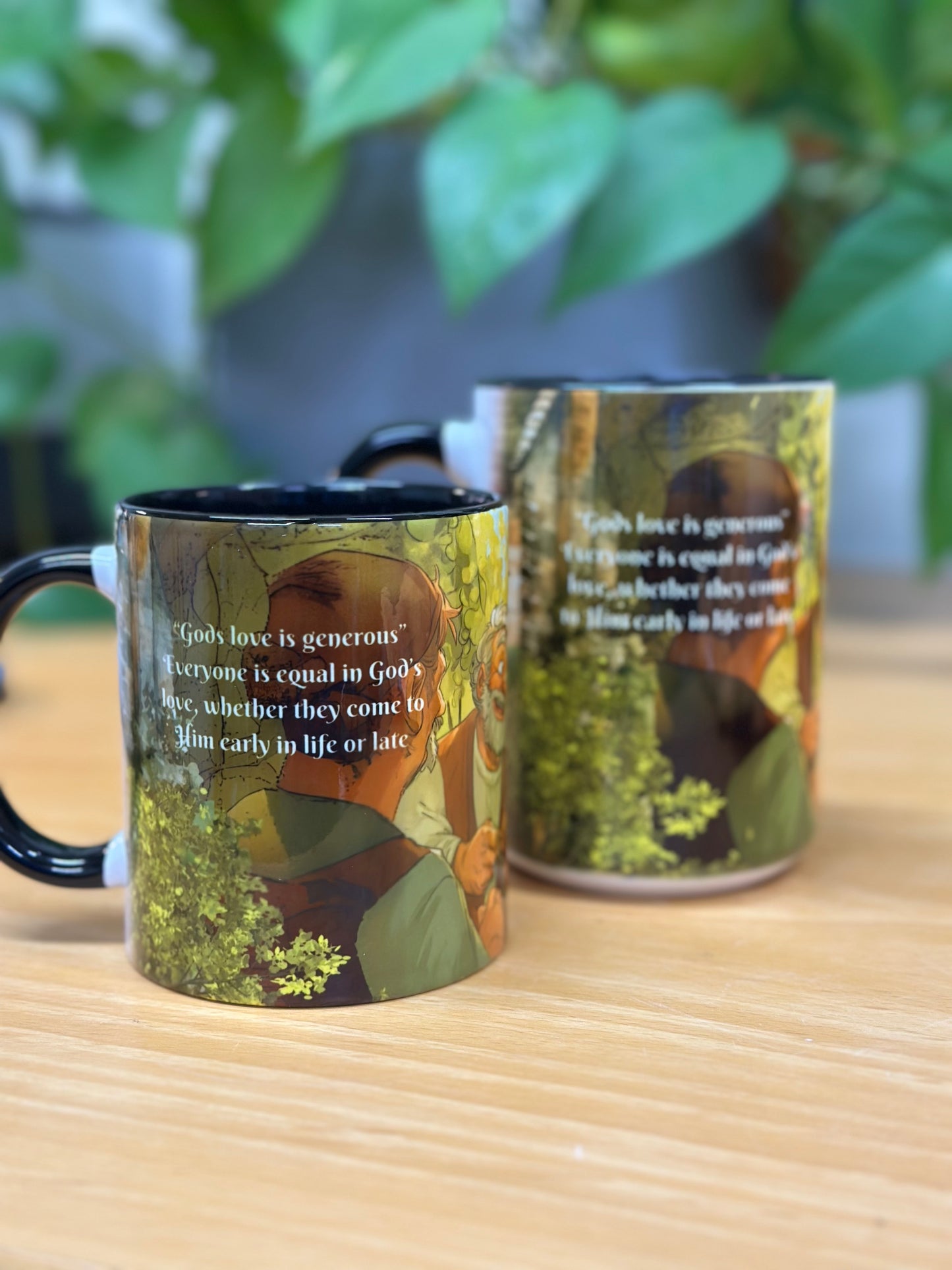 Workers in the Vineyard Parable Mug – 11oz / 15oz Full Wrap Sublimated Christian Coffee Mug – Bible Gift