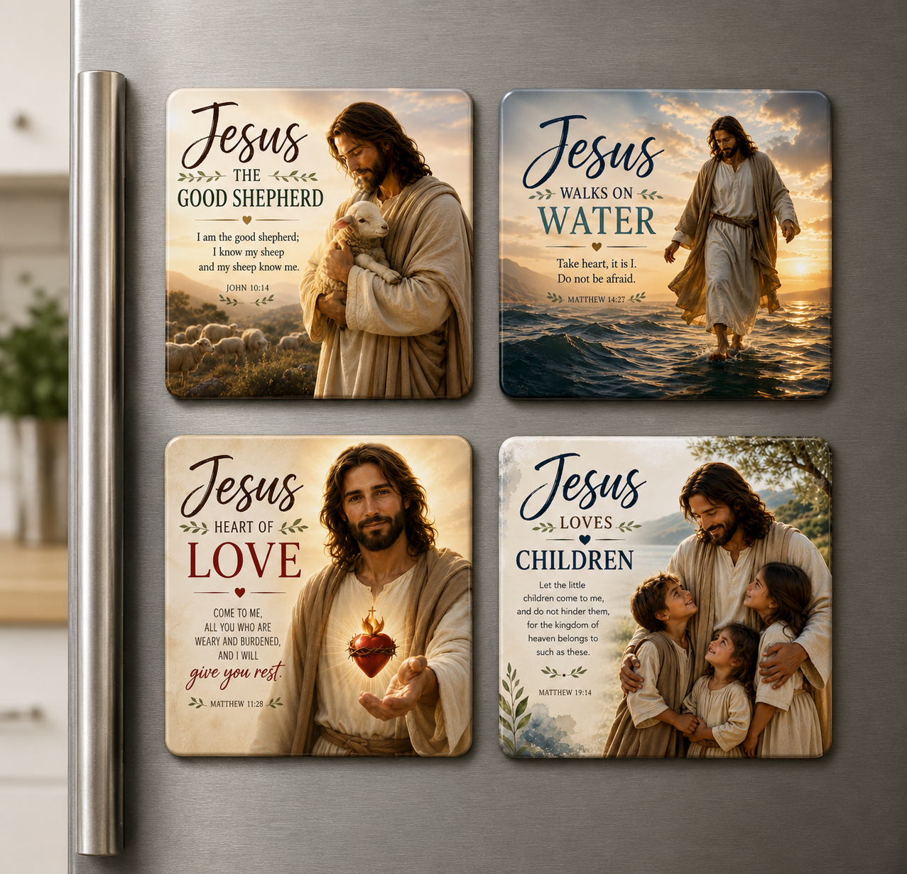 Faith Magnets — Set of 4 · The Heart of Jesus