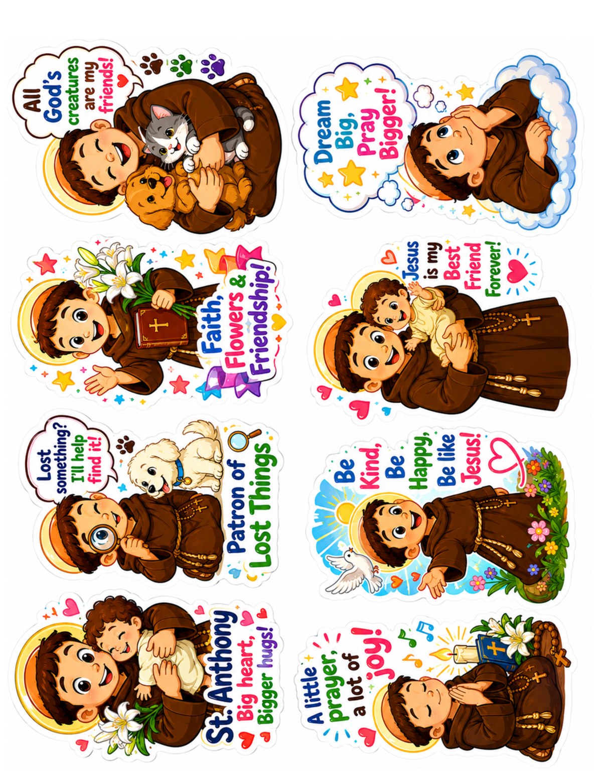Sticker Pack of 8 — St. Anthony
