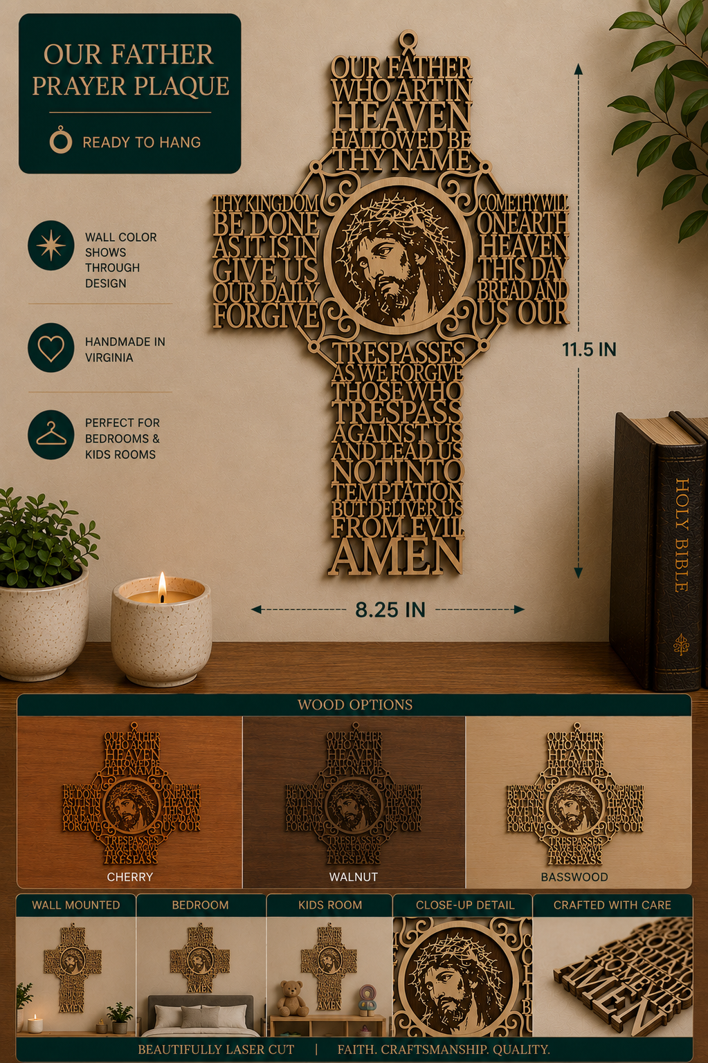 Our Father Prayer Plaque
