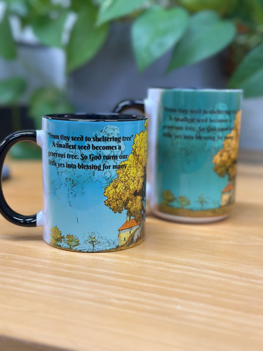 Mustard Seed Parable Mug – 11oz / 15oz Christian Faith Coffee Mug – Inspirational Sublimated Bible Gift