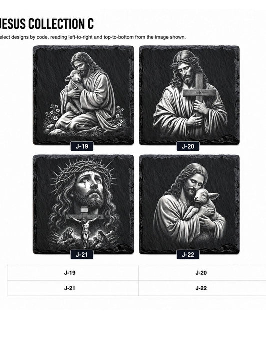 Slate Coaster Set of 4 — Jesus Collection C