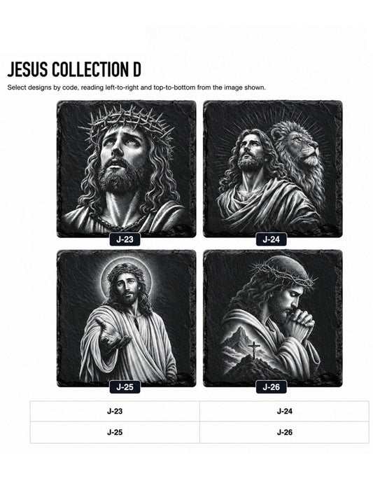 Slate Coaster Set of 4 — Jesus Collection D