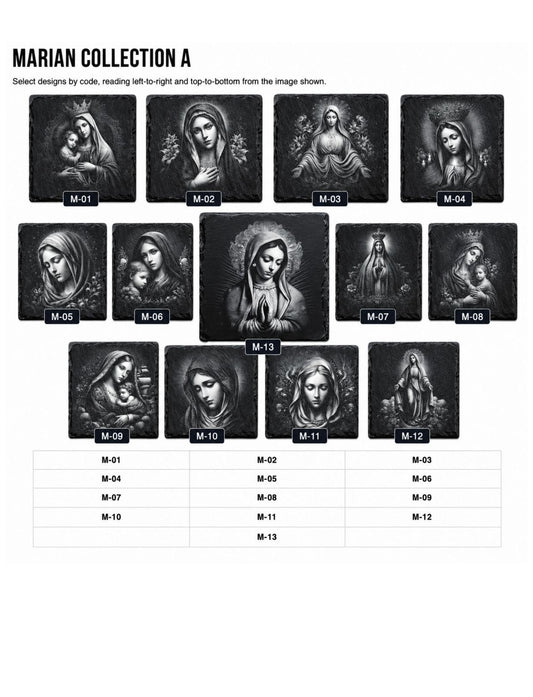 Slate Coaster Set of 4 — Marian Collection A