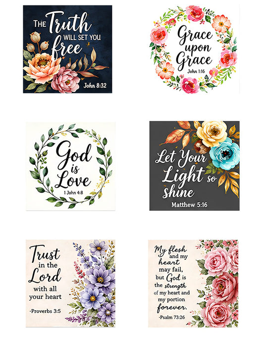 Faith Magnets — Set of 4 · Scripture & Grace