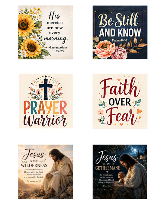 Faith Magnets — Set of 4 · Strength & Devotion