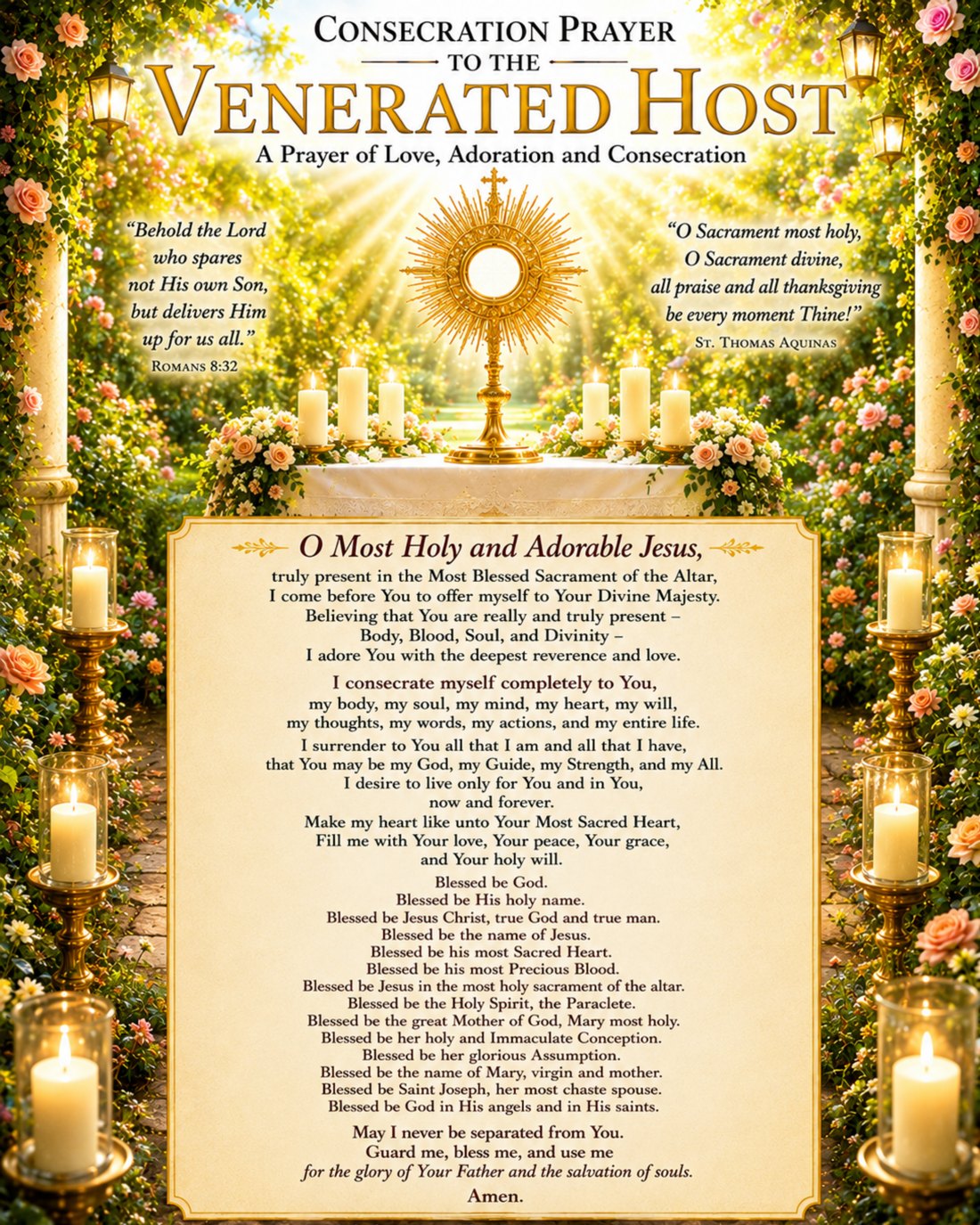 Consecration Prayer to the Venerated Host