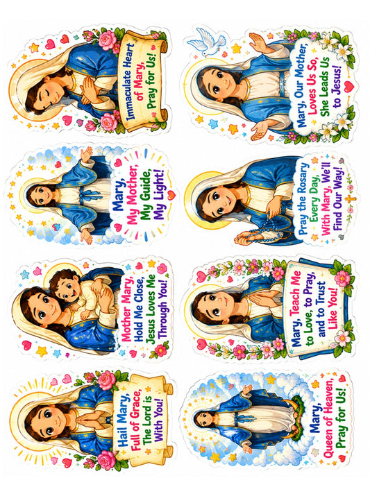Sticker Pack of 8 — Mother Mary