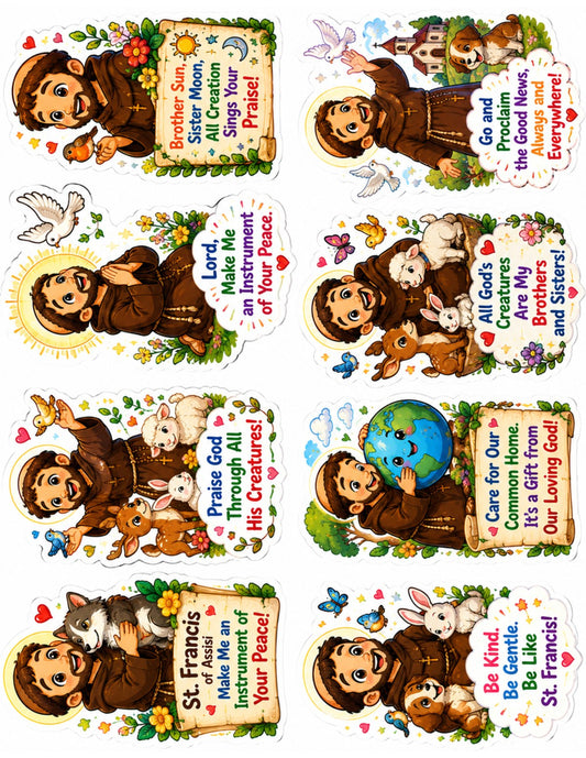 Sticker Pack of 8 — St. Francis