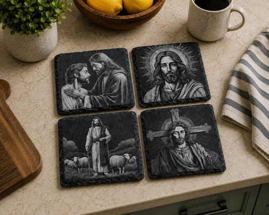 Slate Coaster Set of 4 — Sacred Jesus Art IV
