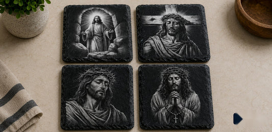 Slate Coaster Set of 4 — Sacred Jesus Art V