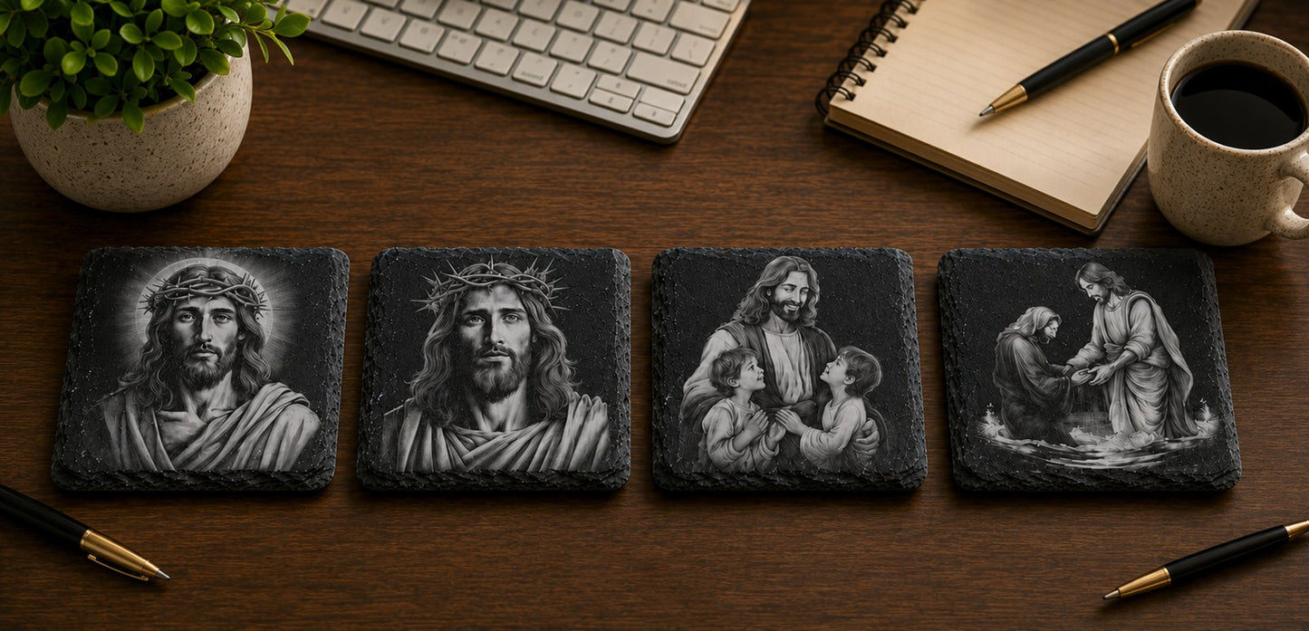 Slate Coaster Set of 4 — Sacred Jesus Art VI
