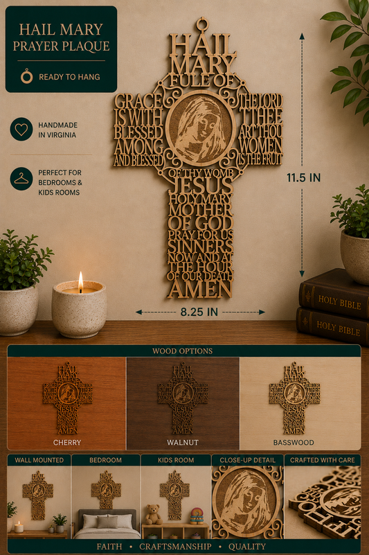 Hail Mary Prayer Plaque