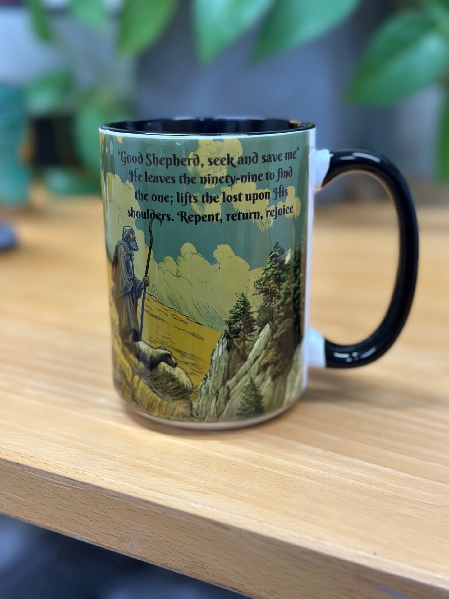 Lost Sheep Parable Mug – 11oz / 15oz Sublimated Christian Coffee mug – Bible Verse Faith Gift Idea