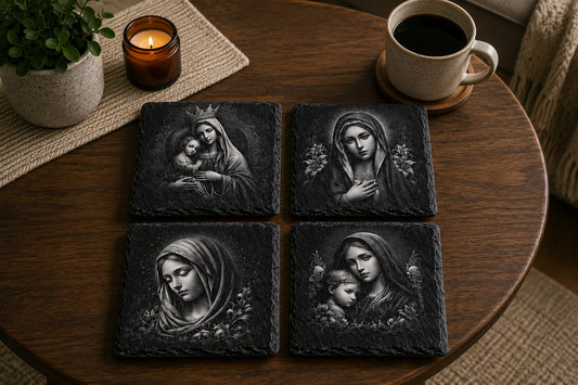 Slate Coaster Set of 4 — Blessed Mother I