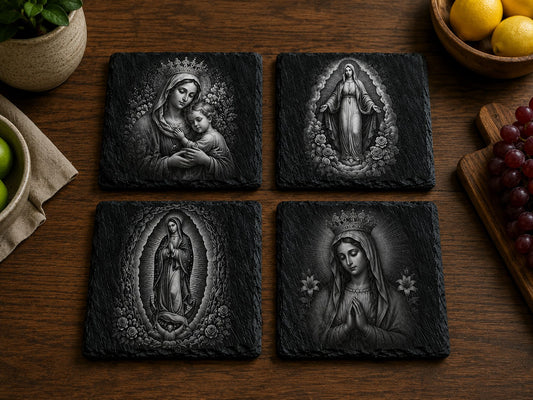 Slate Coaster Set of 4 — Blessed Mother V