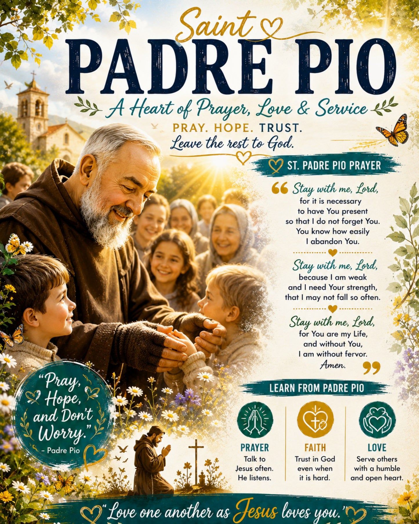 St. Padre Pio — A Heart of Prayer, Love & Service